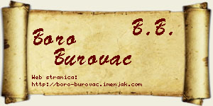 Boro Burovac vizit kartica